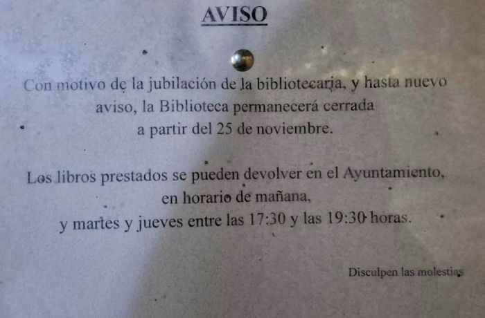 PSOE Torija denuncia el cierre indefinido de la Biblioteca municipal por “falta de previsión y planificación” del actual equipo de Gobierno